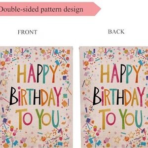 Happy Birthday Burlap Flag -New in original package